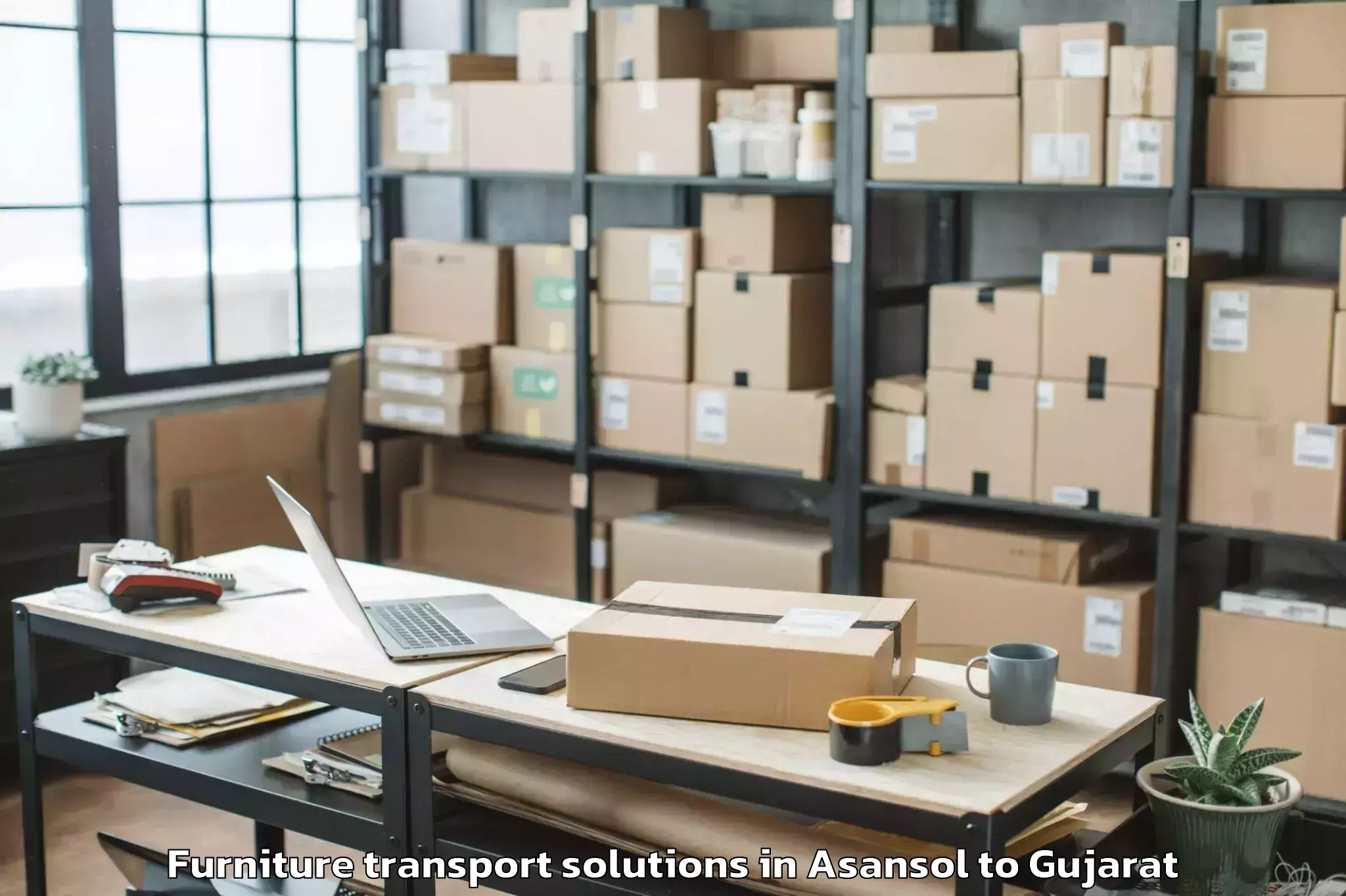 Book Asansol to Jamnagar Furniture Transport Solutions Online